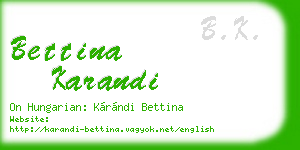 bettina karandi business card